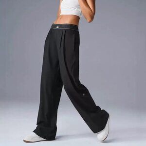 ALO Yoga Black Wide-Leg Lounge Pants